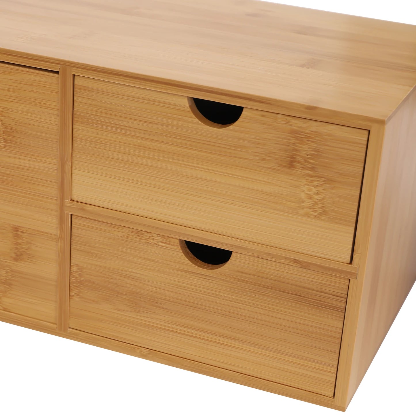 Bamboo Desk Organizer, 3 Drawers, Eco-Friendly Material, Stylish Storage for Office Supplies, Perfect for Desktop Organization