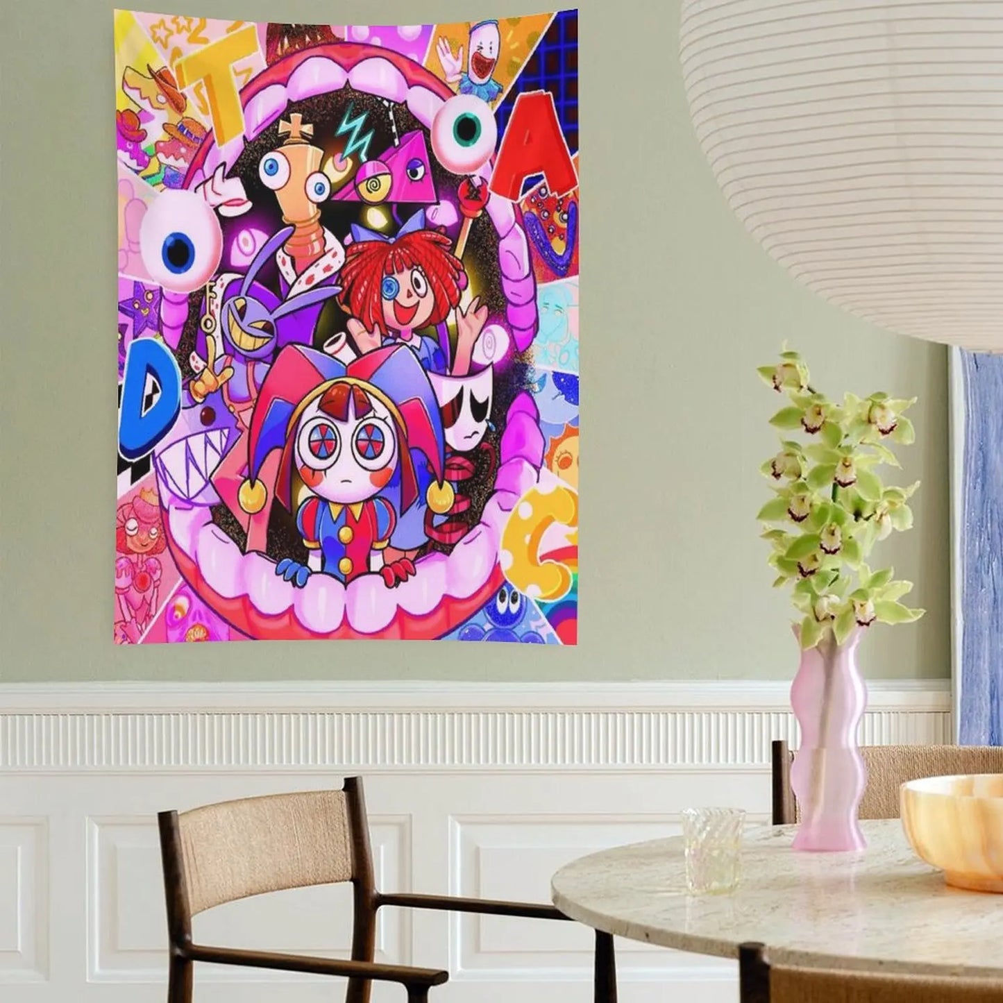 The A-Amazing Circus Cartoon Digital Tapestry, Home Decor, Funny Anime Wall Art Tapestries Backgrounds For Living Room,Dormitory