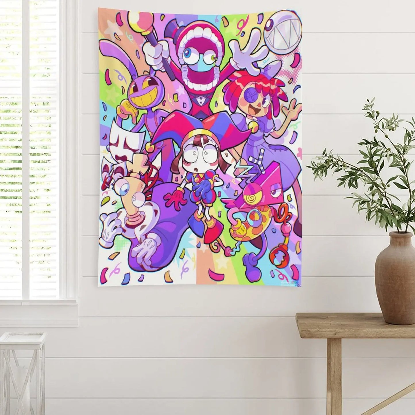The A-Amazing Circus Cartoon Digital Tapestry, Home Decor, Funny Anime Wall Art Tapestries Backgrounds For Living Room,Dormitory
