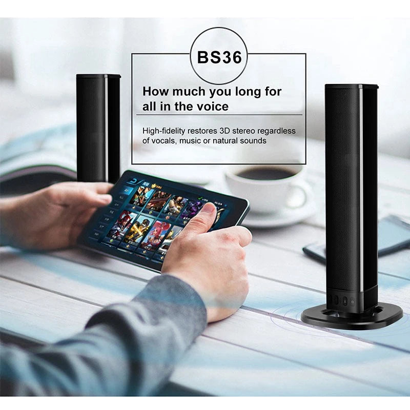 20W Bluetooth Speaker with Foldable Split Design - Ideal for TV or PC Soundbar Box Caixa Do Somdo som