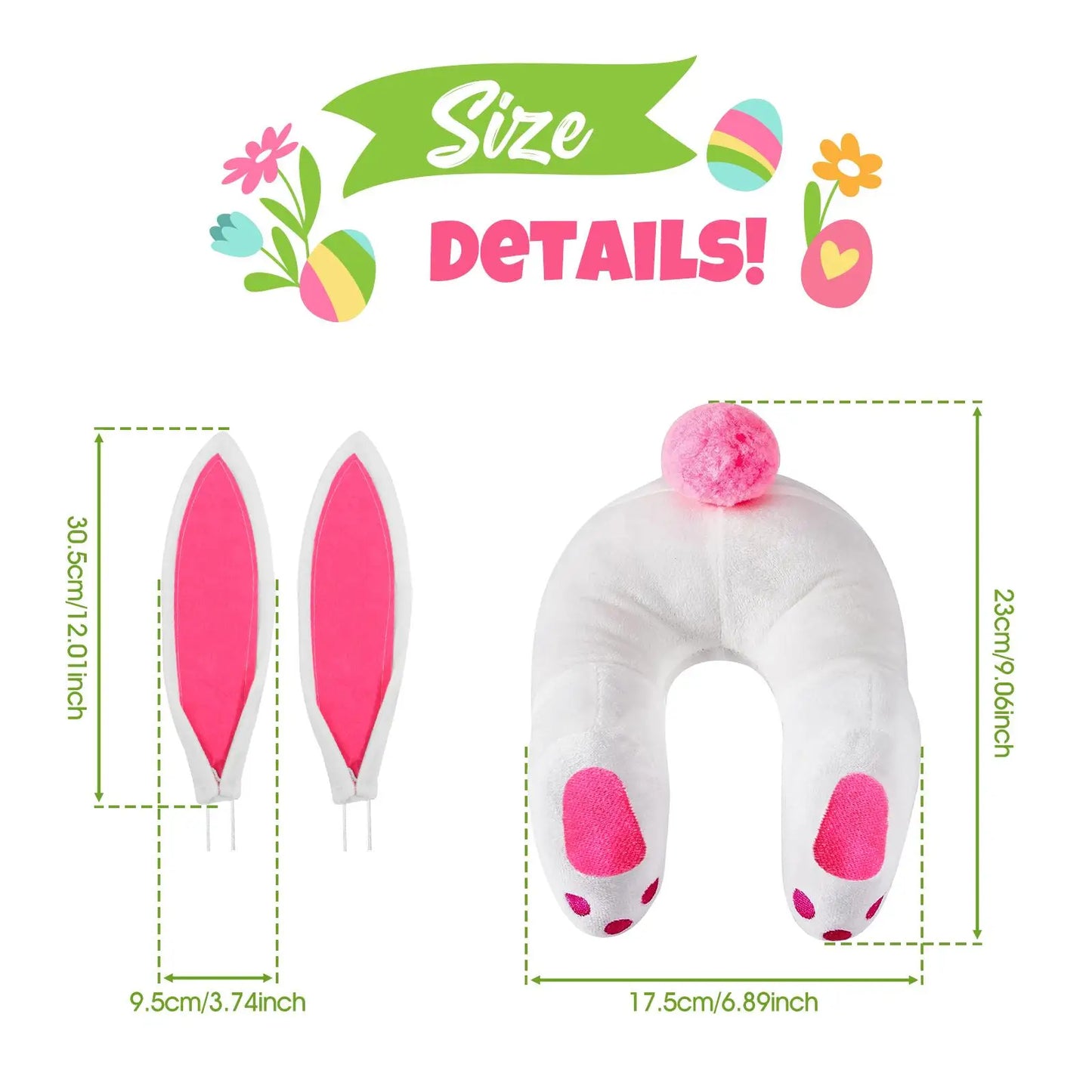 Bunny Butt and Ears Wreath Kit Fabric Artificial Wreath Supplies for Easter Holiday Front Door and Wall Decoration