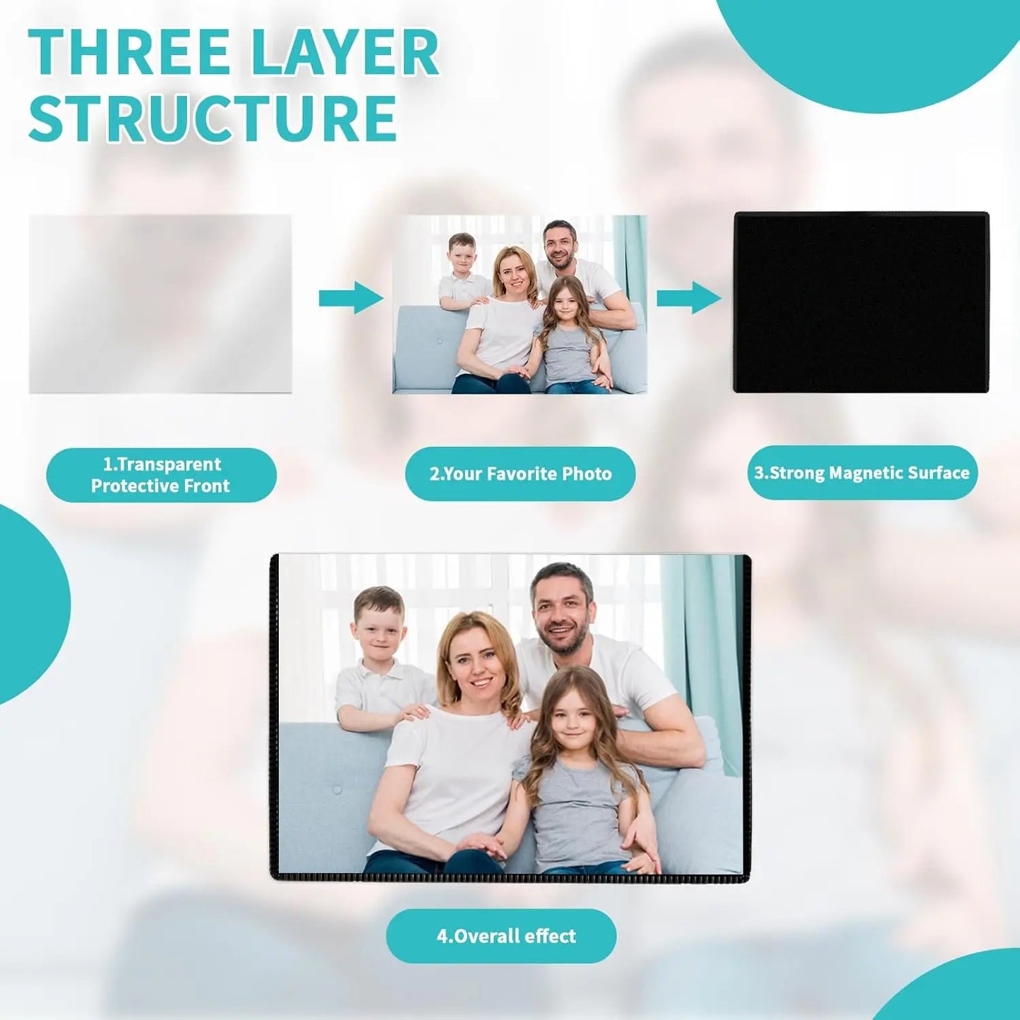 100 Pcs Magnetic Photo Frames for Refrigerator, 4x6 Inch Reusable Black Frames with Strong Magnets, UV Protection