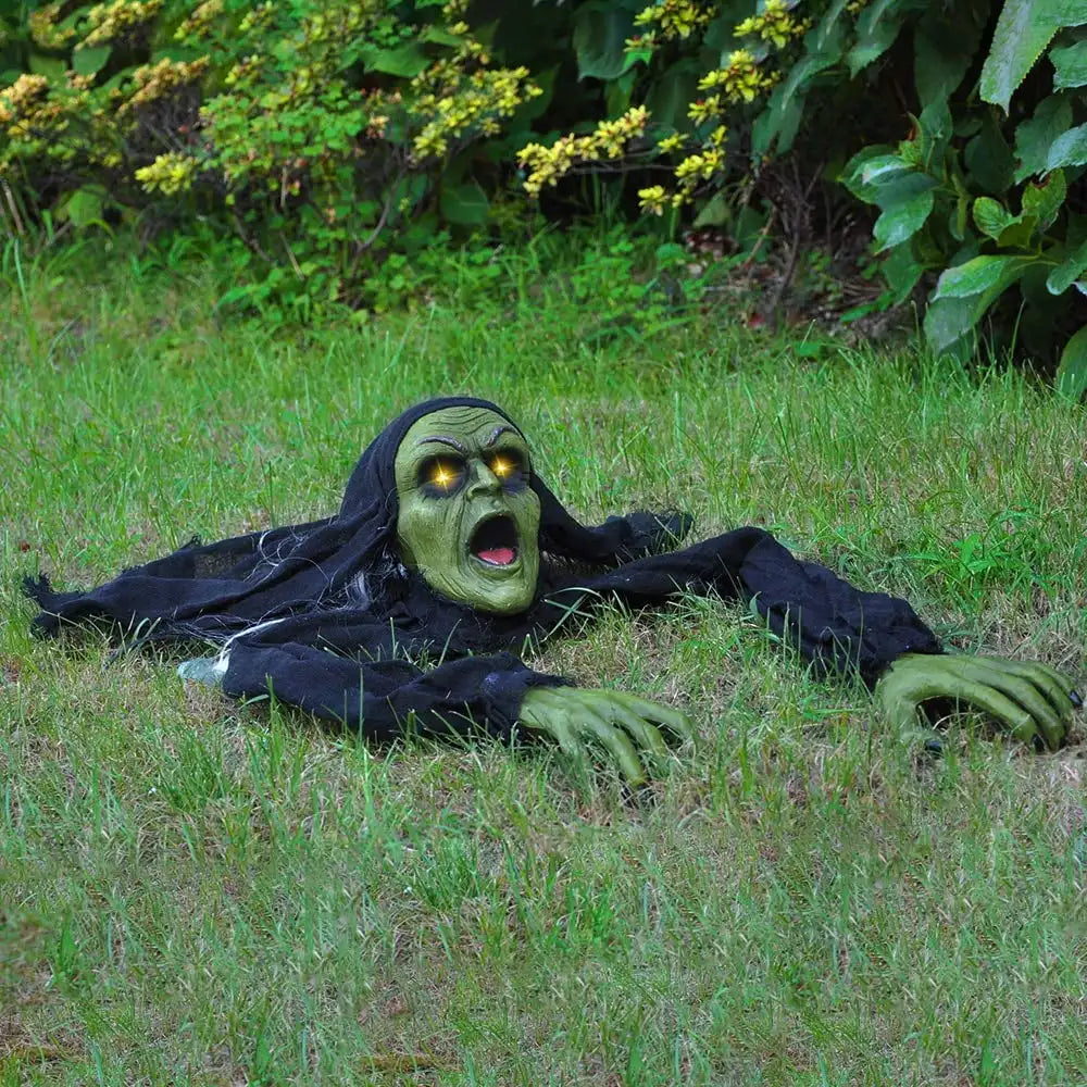 Joyfy 1pc Groundbreaker Halloween Decorations Zombie with Sound and Flashing Eyes Outdoor Scary Halloween Yard Decorations