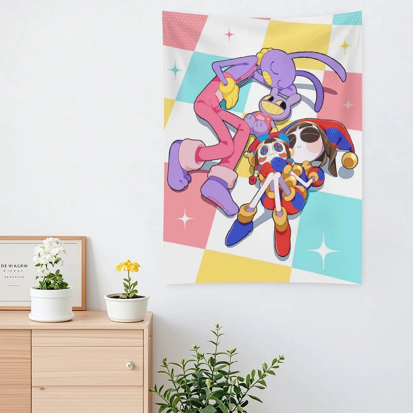 The A-Amazing Circus Cartoon Digital Tapestry, Home Decor, Funny Anime Wall Art Tapestries Backgrounds For Living Room,Dormitory