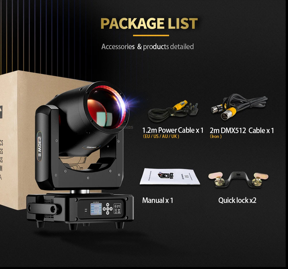 SHEHDS Flight Case With 2Pcs Mini Bulb Beam 230W 7R Moving Head Lighting For DJ Bar Concert Special Equipment