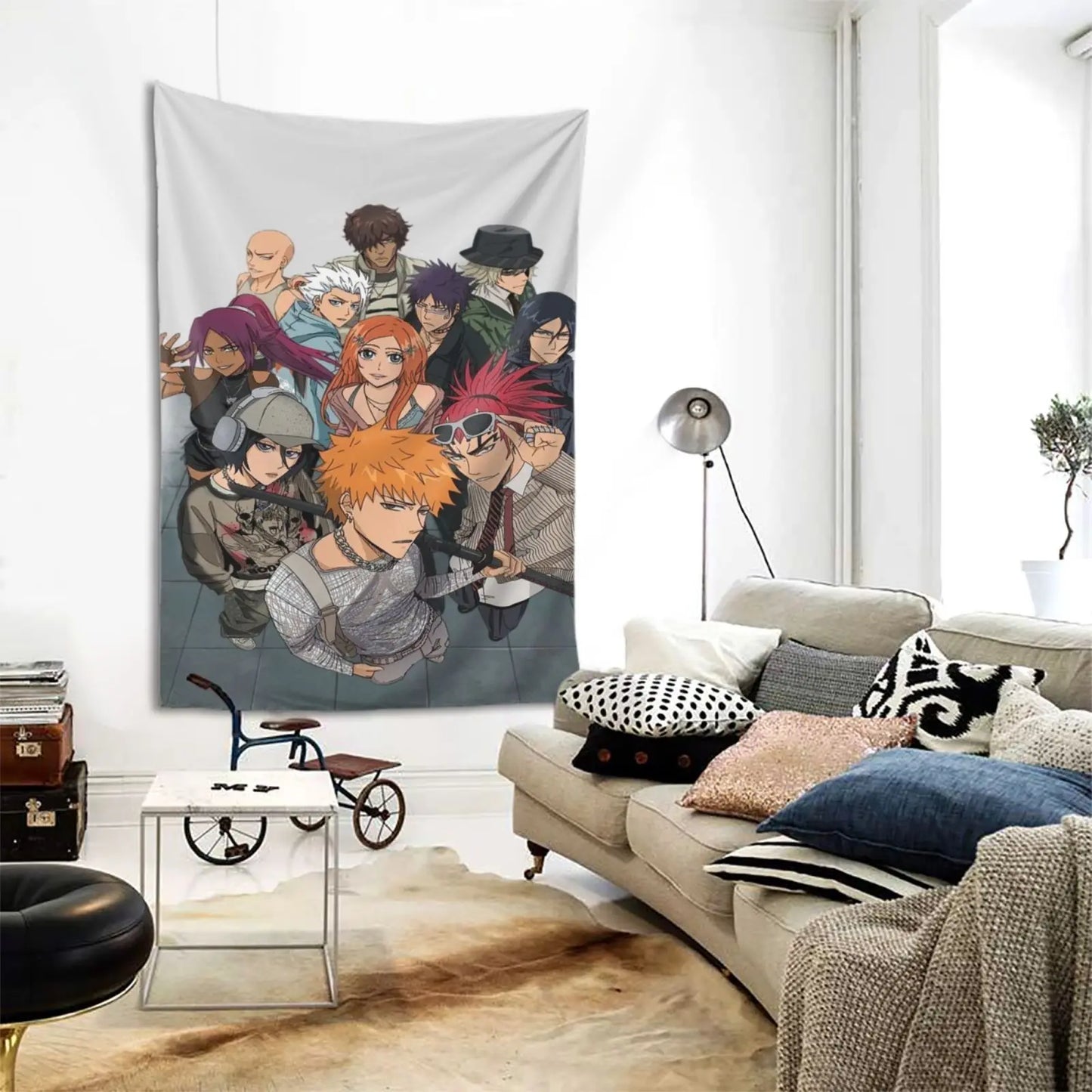 B-BLEACH Anime Tapestry, Home Decor, Hot-Blood Cartoon Character Wall Art Tapestries Backgrounds For Living Room