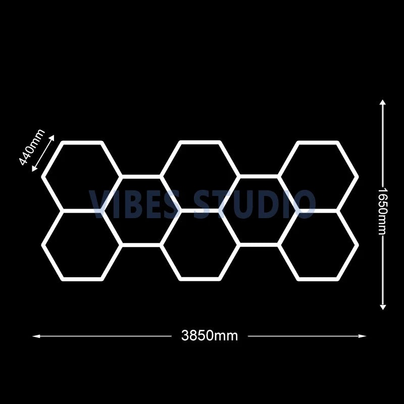 Hexagon LED Garage Light 6500K Honeycomb Ceiling LED Tube Lighting for Car Detailing Shop Light for Barbershop Gym Car Wash Room