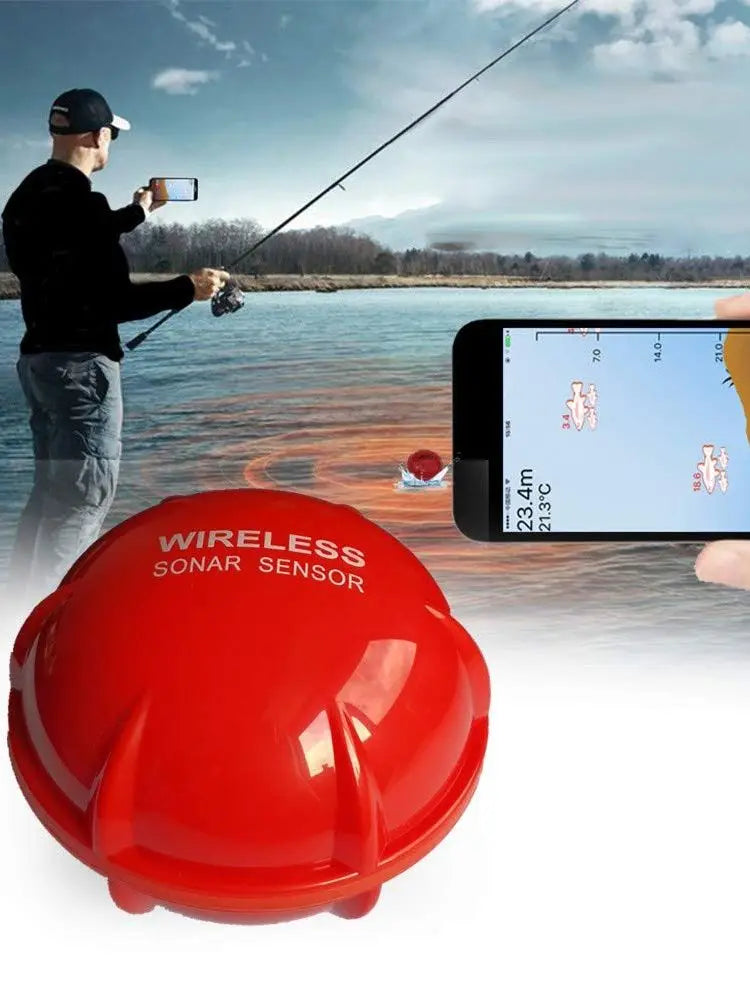 Smart Sonar Fish Finder Wireless Bluetooth Portable 48m/160ft Depth Finder for iOS Android Outdoor Fishing Equipment