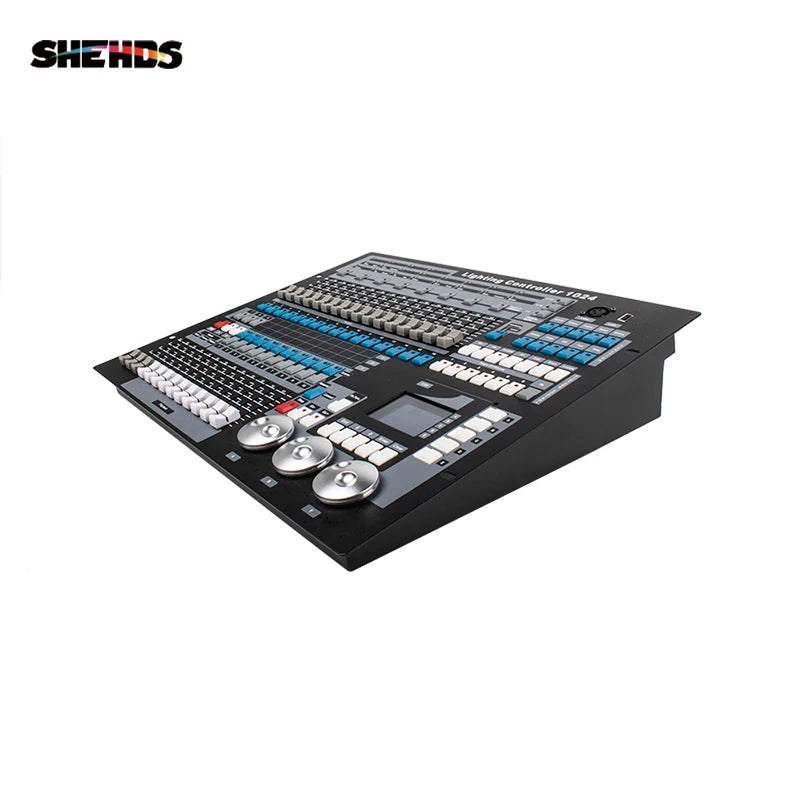 SHEHDS DMX512 1024 Console Stage Light Controller Dongle 1024 Channel With Flight Case Wedding DJ Disco Lights Show Controller