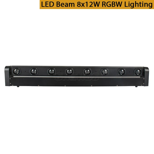 SHEHDS 8x12w Beam Moving Head RGBW 4in1 Bar Light For DJ Disco Wedding Party Stage Light Effect Professional DMX 512 Stage Light
