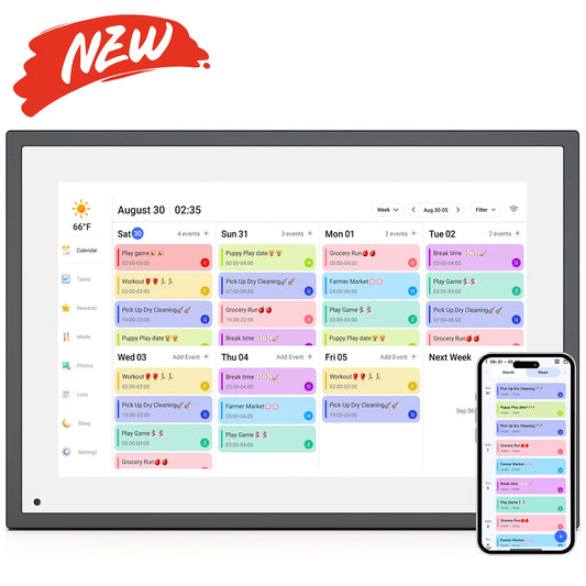 10.1 inch Digital Calendar & Chore Chart,Smart Touchscreen Interactive Display for Family Schedules, Wall & Desk Mountable
