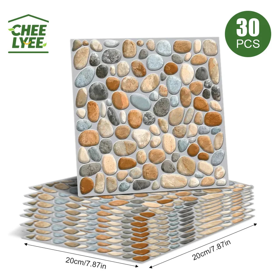 30pcs 3D Wallpaper Stickers, PET Wall Decors, Peel and Stick, Drawer Sticker, Wardrobe Sticker, Kitchen Stickers, Window Sticker