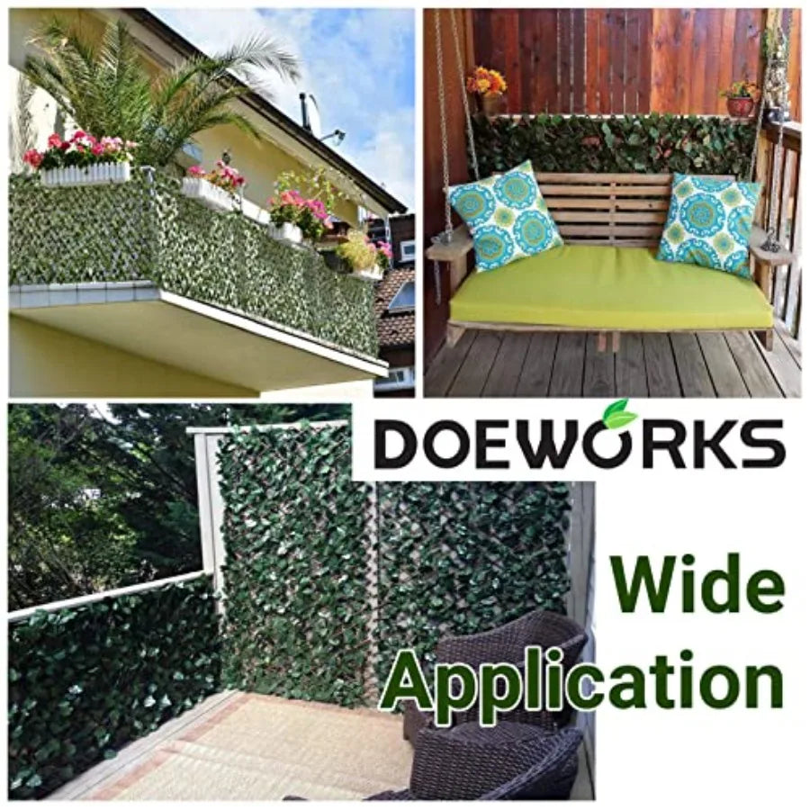Expandable Fence Privacy Screen for Balcony Patio Outdoor Faux Ivy Fencing Panel for Backdrop Garden Backyard Home Decorations