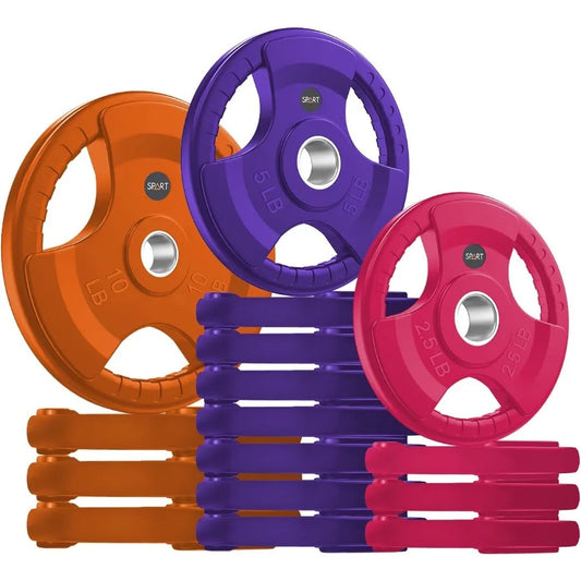 2-Inch Color Rubber Coated Grip Plate in Pairs or Single for Strength Training Weightlifting and Bodybuilding Solid Cas