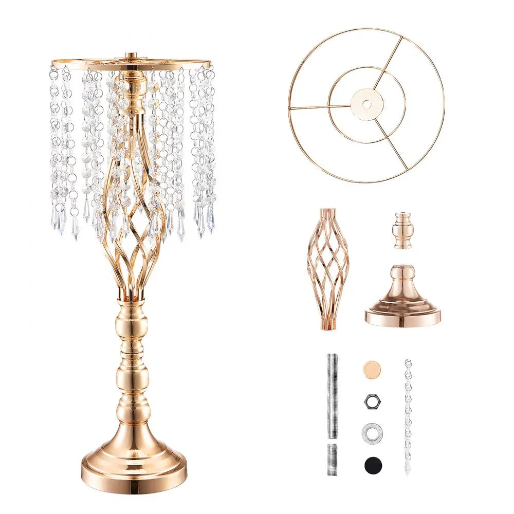Sihao 10PCS 55cm/21.65” Tall Crystal Wedding Flower Stand Vase for Party Decor，Table Flower Stand, Home Decoration