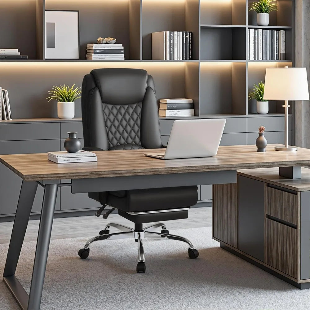 Executive Home Office Chair with Lumbar Support,400lbs Adjustable Ergonomic High Back Office Chair Reclining, Customized