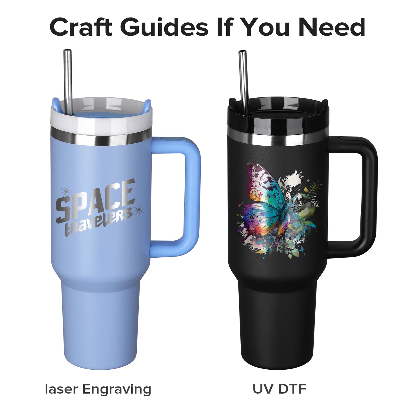 20 Pack 40 oz Stainless Steel Vacuum Tumbler with Handle and Straw,Durable Powder Coated Water Bottle,For Laser Engraving