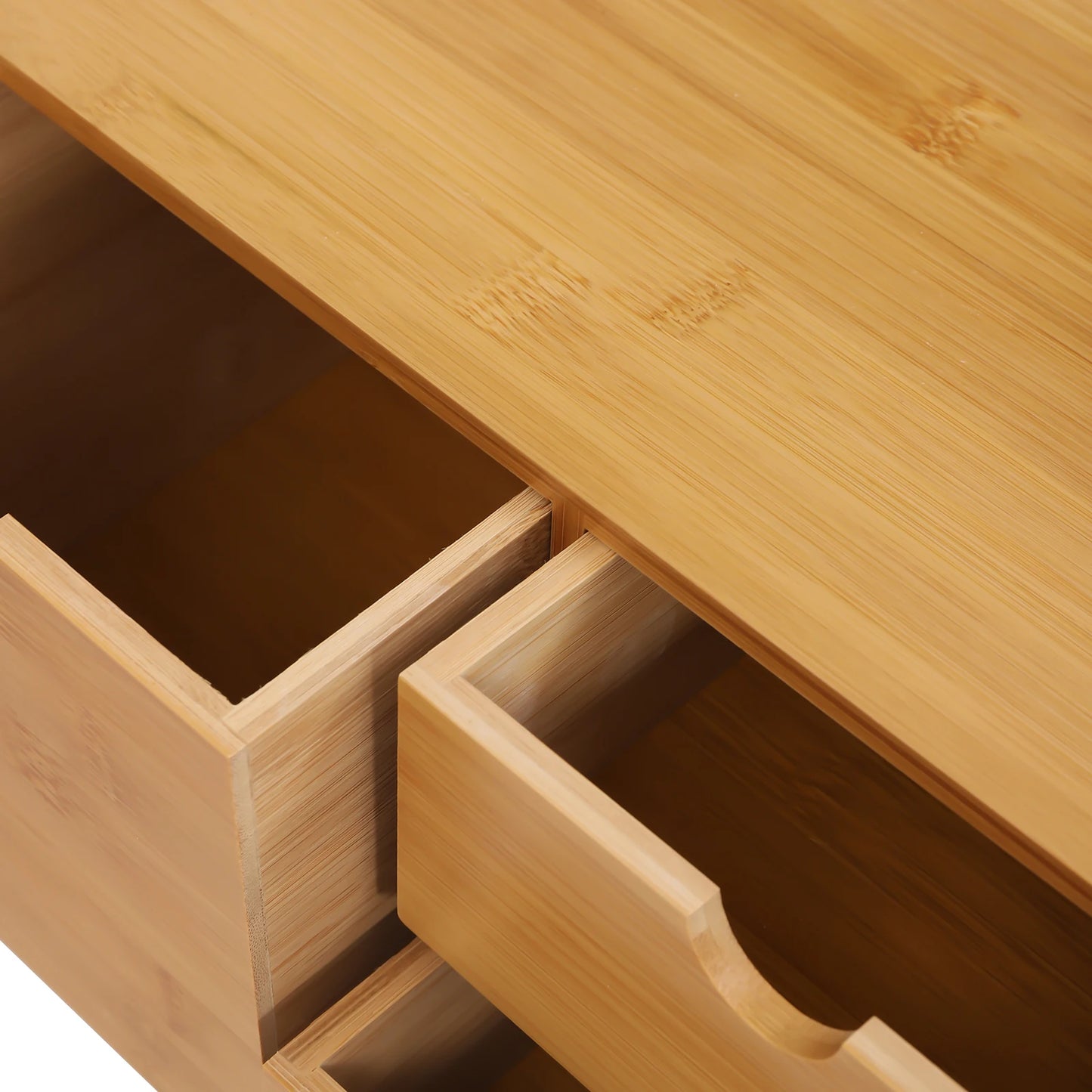 Bamboo Desk Organizer, 3 Drawers, Eco-Friendly Material, Stylish Storage for Office Supplies, Perfect for Desktop Organization
