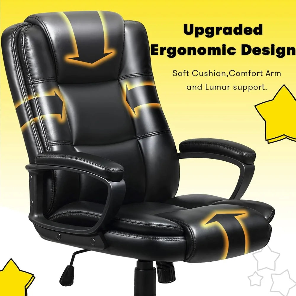 Home Office Chair, 400LBS Big and Tall Computer Chair Heavy Duty Design, Ergonomic High Back Cushion Lumbar Back, Customized