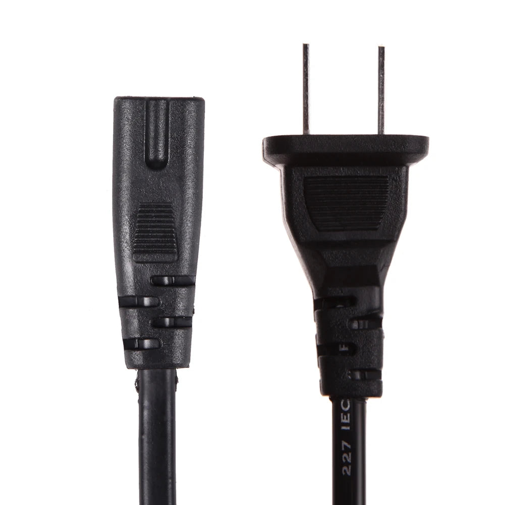 2-Prong AC Power Supply Adapter Cord Cable Replacement 2 Pin Power Cable Supply Cable for PSV/PSP/PS2/PS3/PS4 Game Console