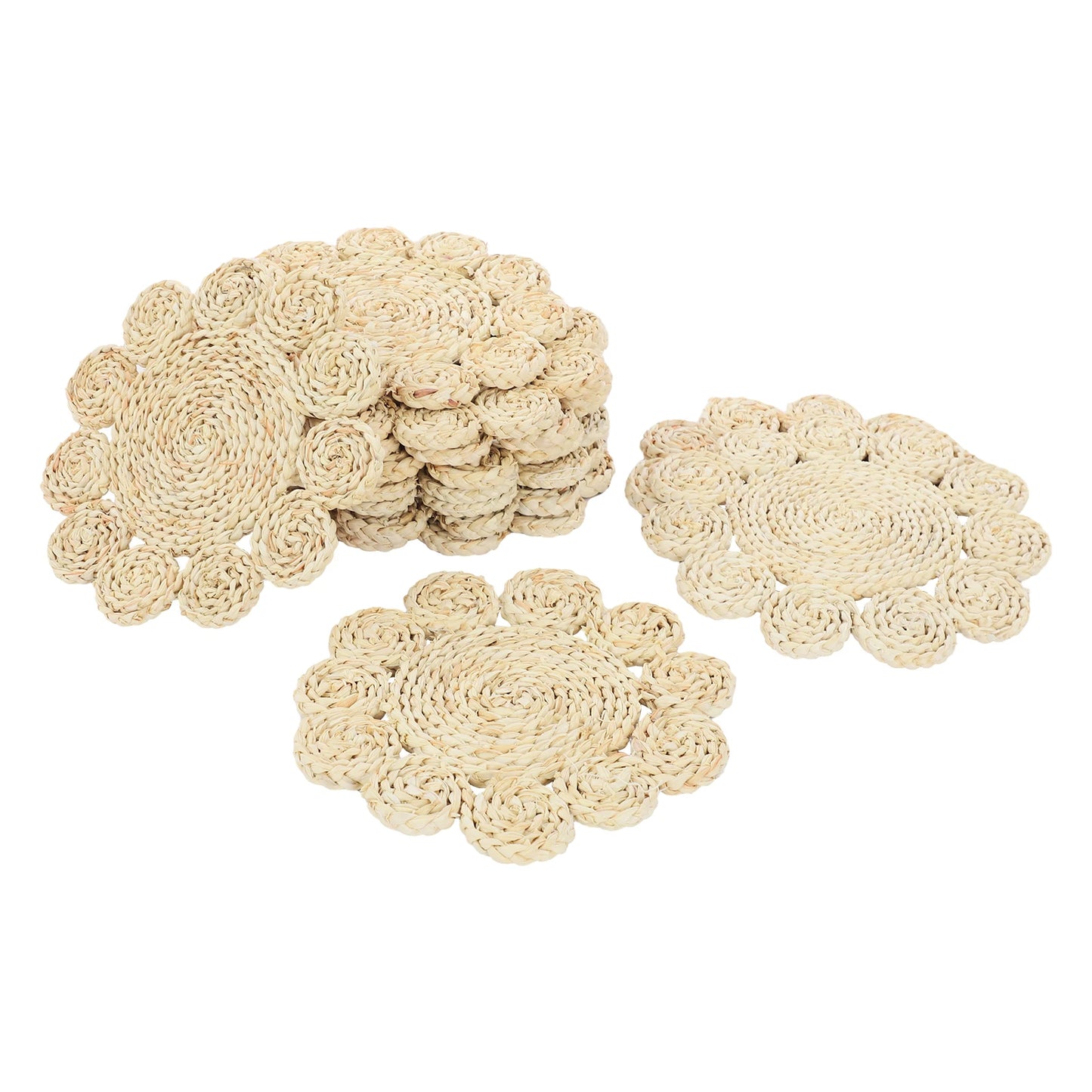 12-piece set of placemats Heat-resistant placemats Woven rattan placemats Dining room and table placemats