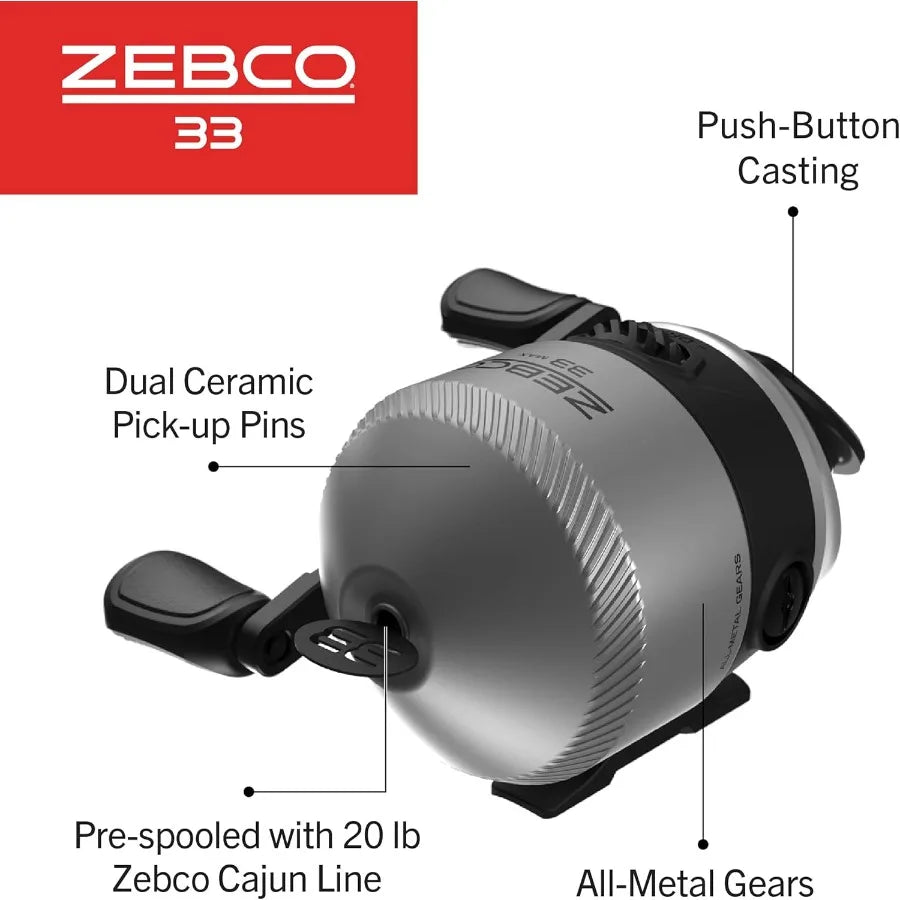 6Foot 2Piece Fiberglass Fishing Rod and Zebco 33 Spincast Reel Combo with EVA Handle for Enhanced Comfort and Precision Casting