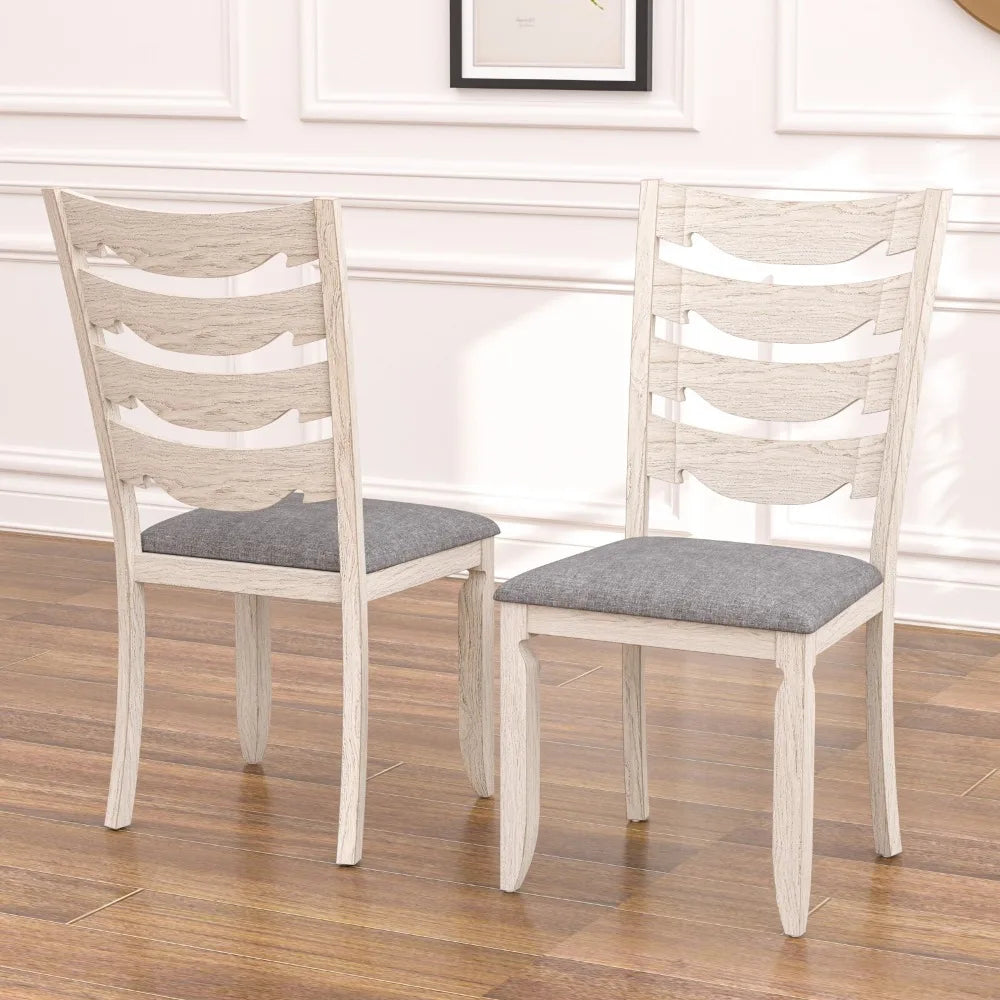 Classic Solid Wooden Dining Table and 6 Chairs Set Kitchen Home for Dining Room