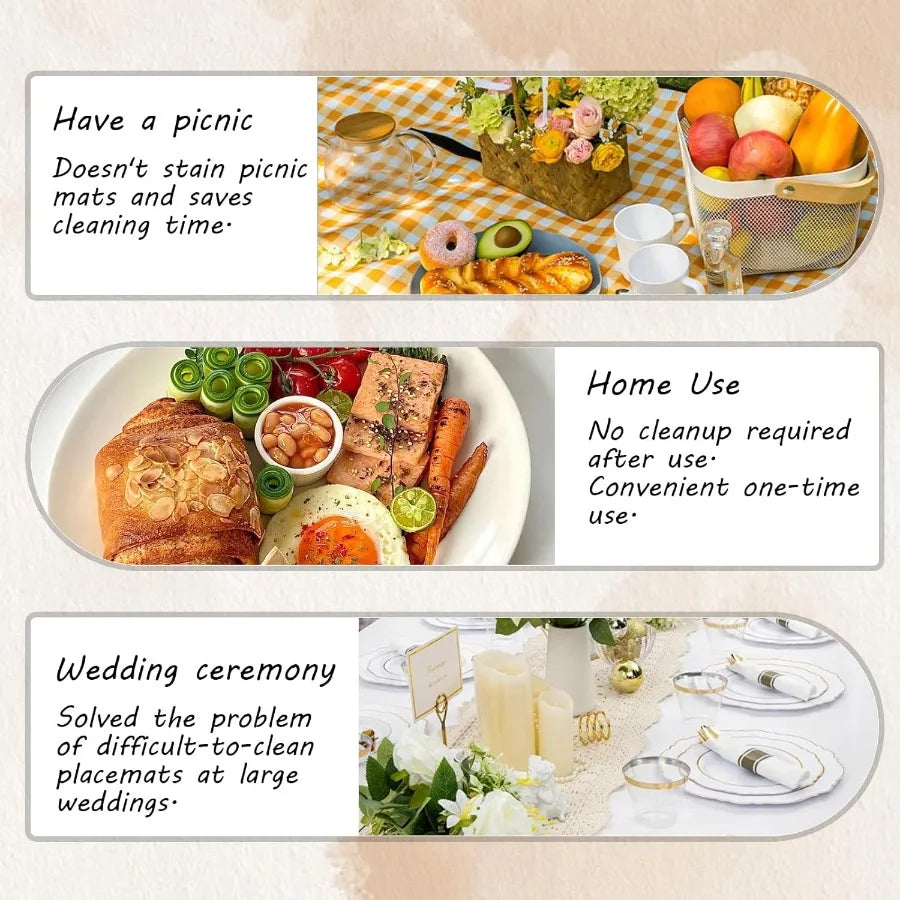 15 Pcs Gold Paper Placemats 13'' Disposable Placemats for Dining Table Heavyweight Sparkle Decorative Round Place Mats for Birt