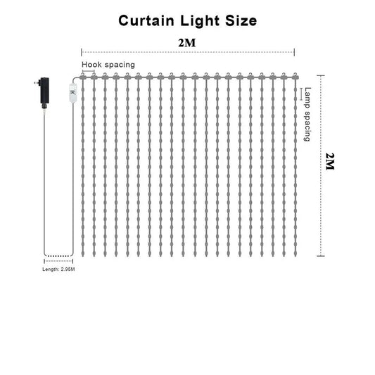 Smart LED Curtain Light APP Control RGB Dimmable DIY Pattern Music Ambient Lighting For Home Holiday Party Christmas Decoration