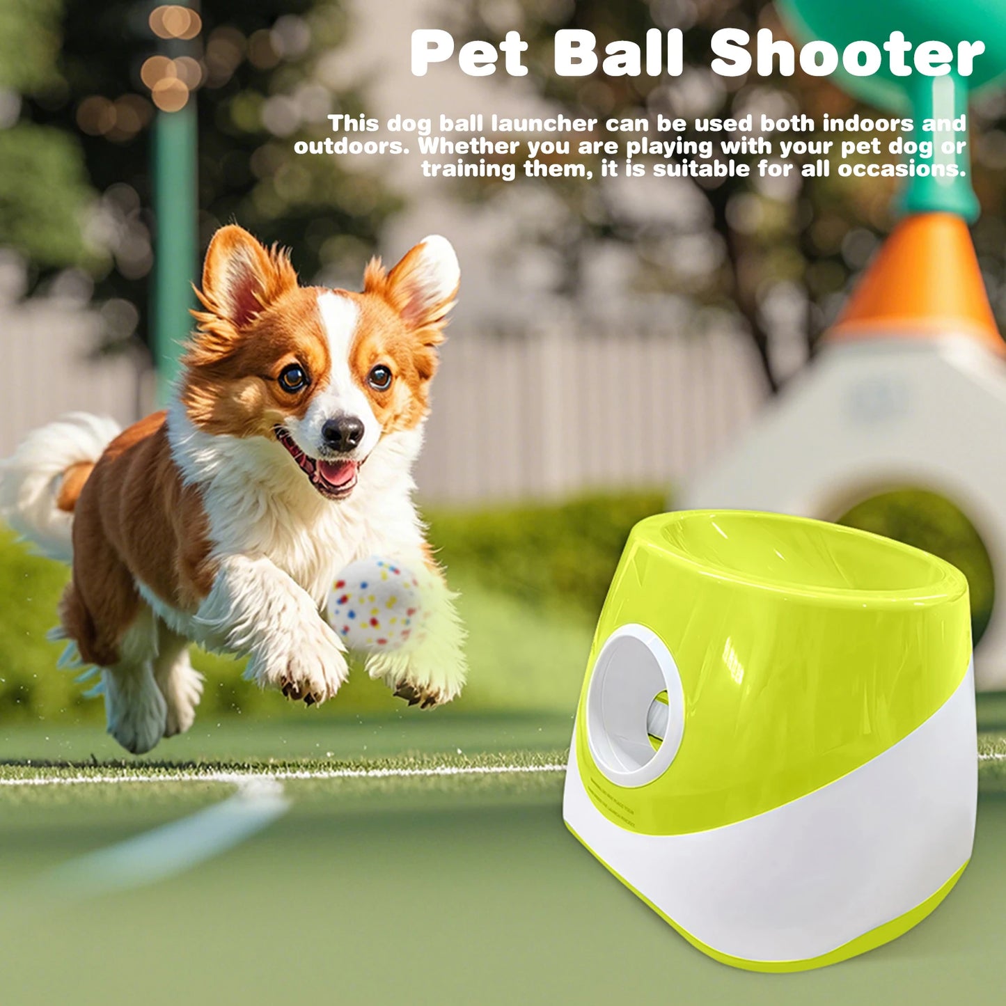 Dog Ball Thrower Launcher with 3 Tennis Balls Automatic Dog Ball Launcher with 3 Distance Ball Thrower Machine for Small Dogs