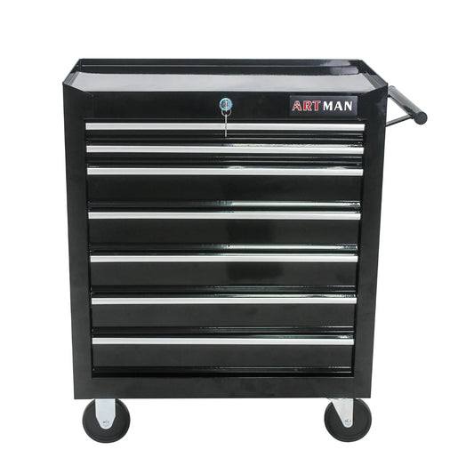 7 Drawer Rolling Tool Box with Key Lock for Garage, Steel Rolling Tool Box for Workshop, Garage Storage, Repair Shop, Etc.