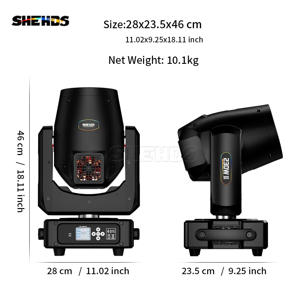 SHEHDS Flight Case With 2Pcs Mini Bulb Beam 230W 7R Moving Head Lighting For DJ Bar Concert Special Equipment