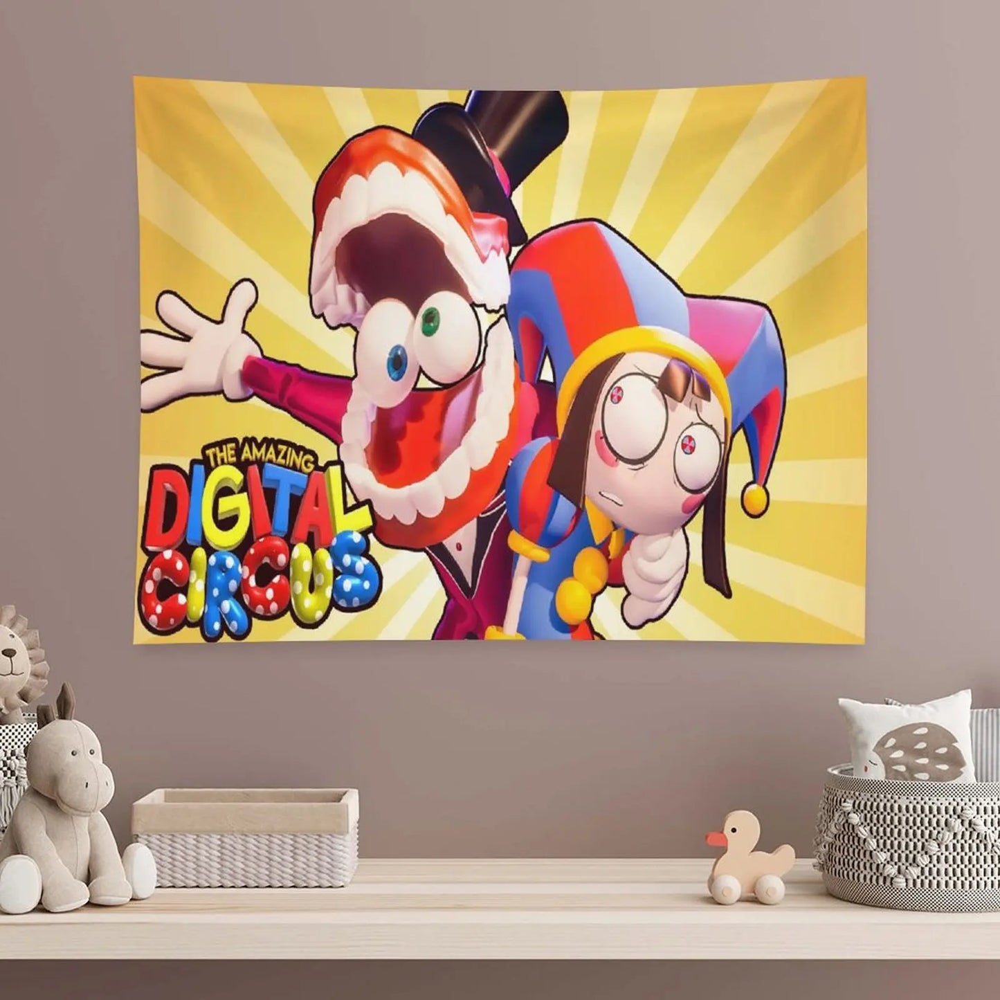 The A-Amazing Circus Cartoon Digital Tapestry, Home Decor, Funny Anime Wall Art Tapestries Backgrounds For Living Room,Dormitory