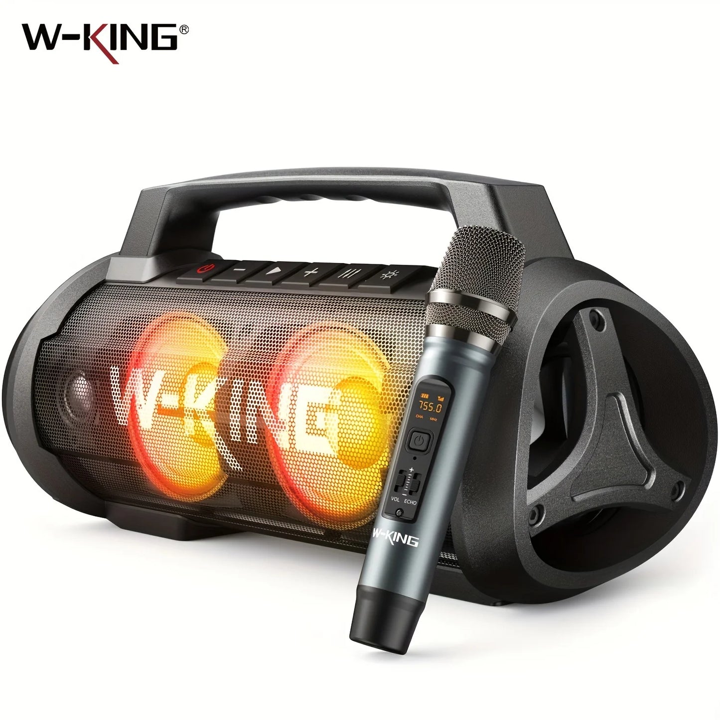 W-KING D10MIC Bluetooth Portable Speaker,70W RMS Wireless Loud IPX6 Waterproof Bluetooth Speakers with Subwoofer/Bass Boost