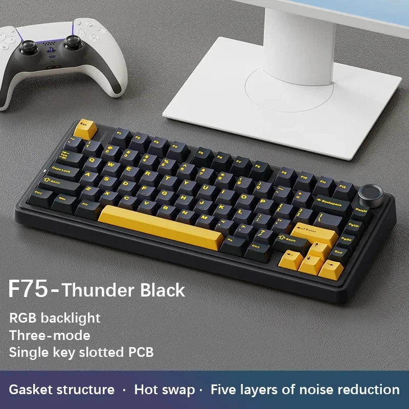 AULA F75 2.4G Wireless/Bluetooth/Wired Gaming Mechanical Keyboard RGB ...