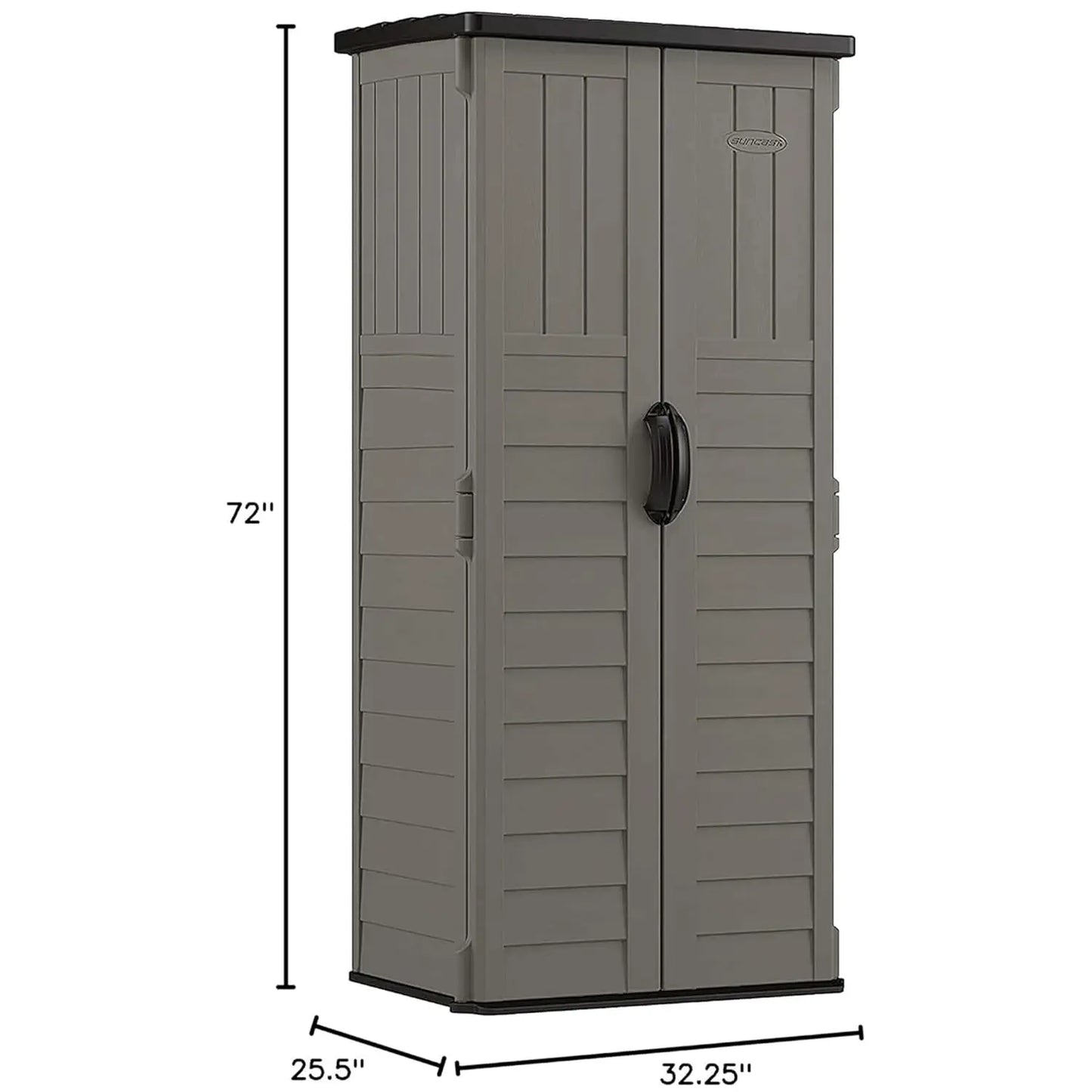 22 Cubic Ft. Vertical Resin Outdoor Storage Shed with Lockable Double Doors, Weather-Resistant Multi-Wall Panels,, Customized