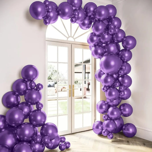 Metallic Purple Balloons Purple Balloon Garland Kit with 5 12 18 Inch Purple Metallic Balloons for Halloween Christmas and Part