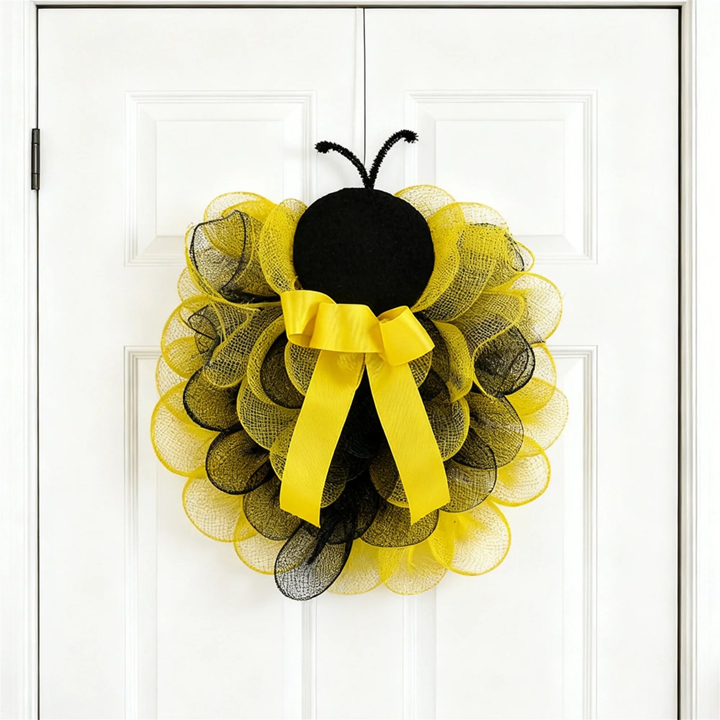 Spring Floral Wreath with Bunny and Eggs Decoration for Front Door Easter Decorations and Party Supplies