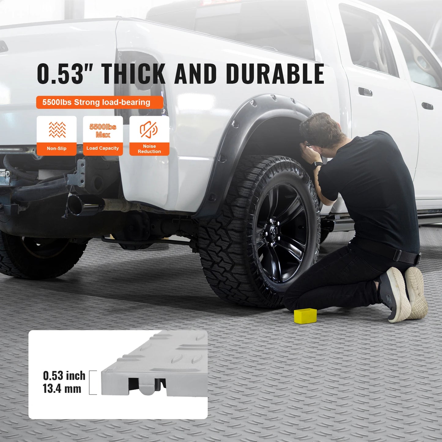 SucceBuy Garage Tiles Interlocking 12 x 12 x 0.53 inch 25 Pack Garage Floor Covering Tiles  for Garages Basements Silver