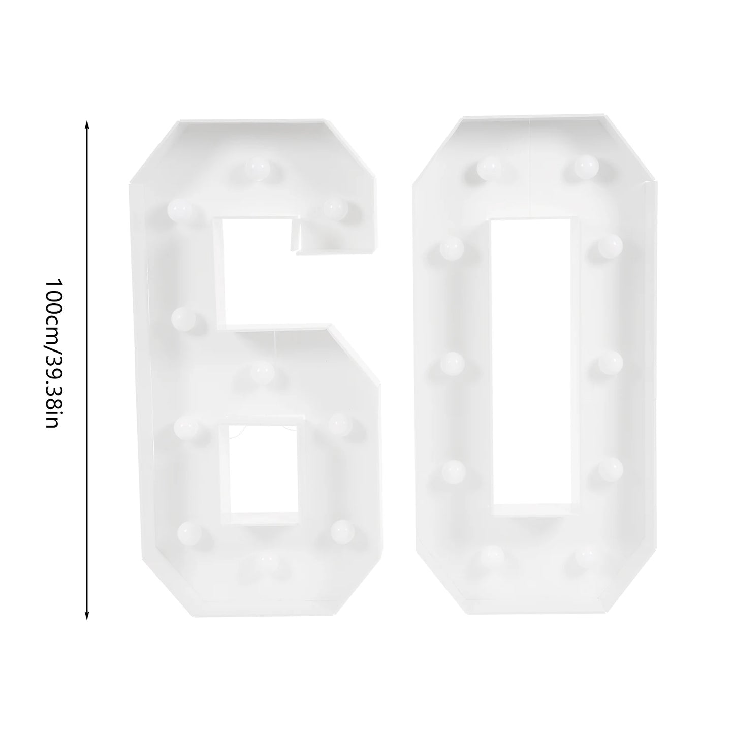 30/40/50/60 Giant number Led Light 100cm DIY Birthday Number Anniversary Decor For Home Wedding Party Birthday Christmas
