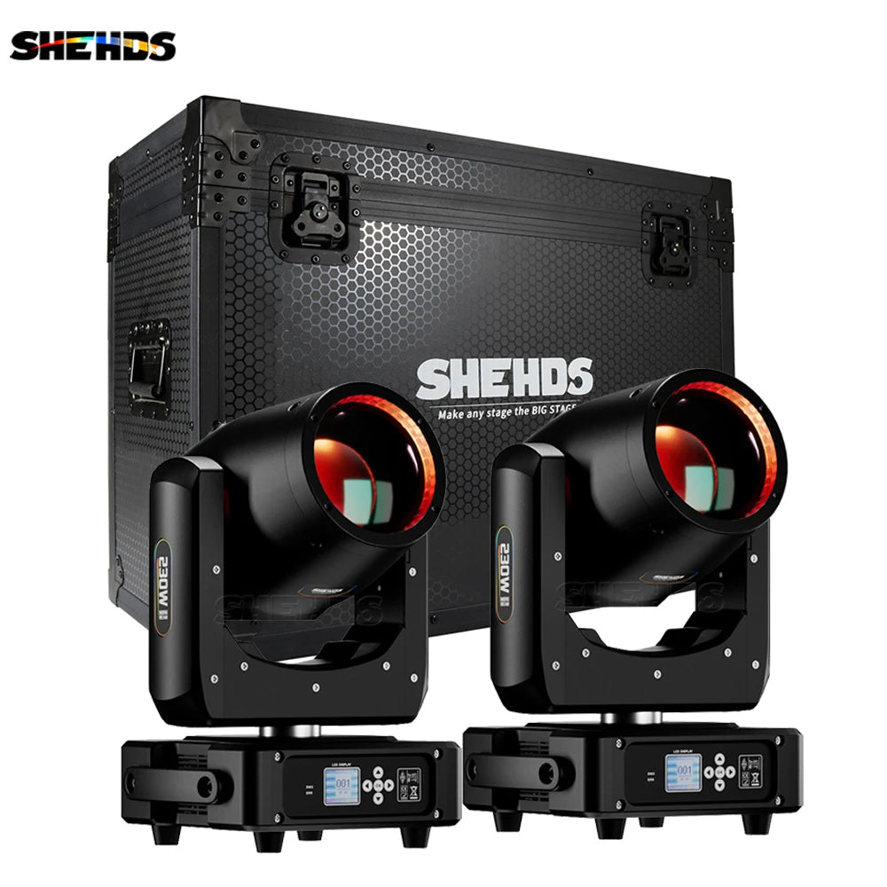 SHEHDS Flight Case With 2Pcs Mini Bulb Beam 230W 7R Moving Head Lighting For DJ Bar Concert Special Equipment