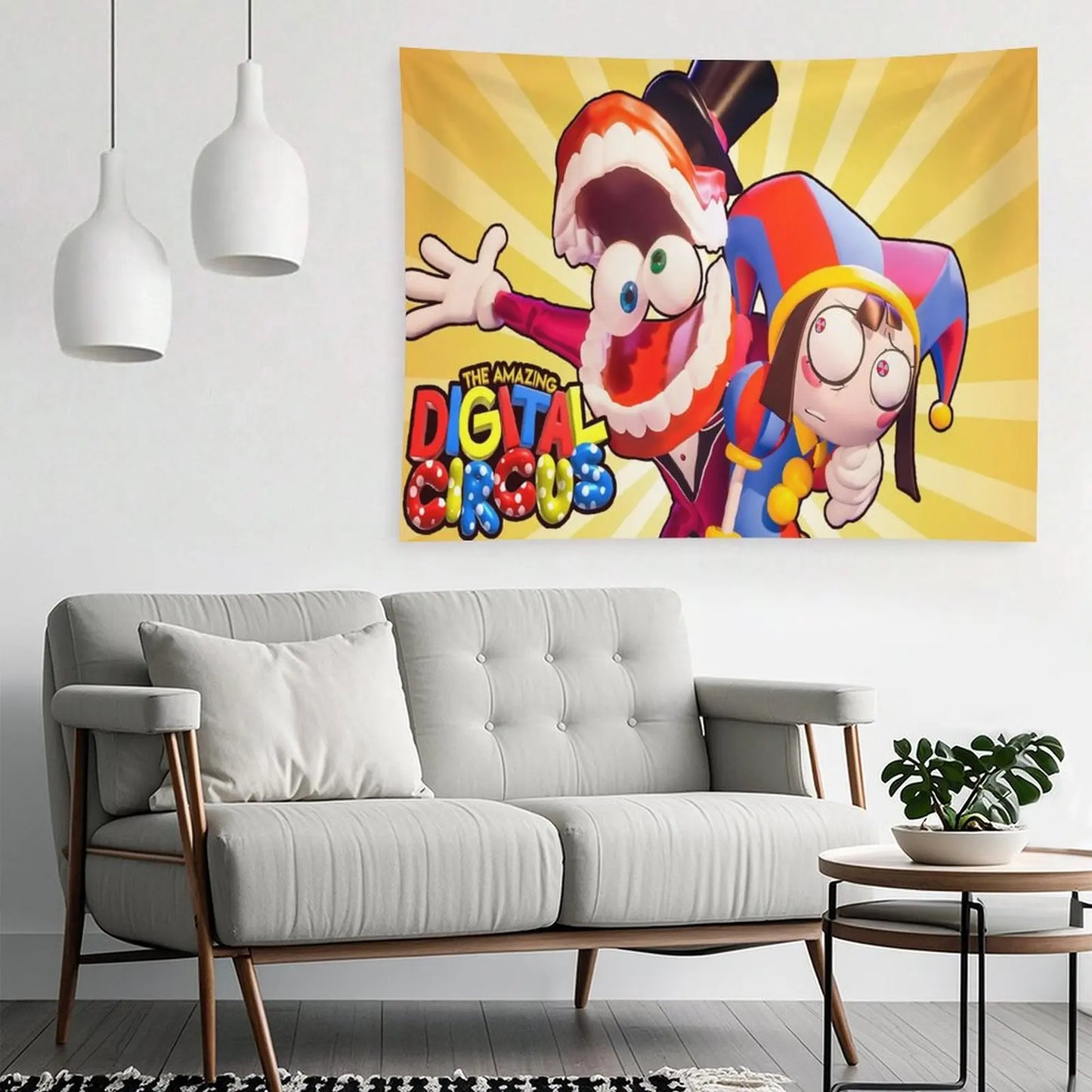 The A-Amazing Circus Cartoon Digital Tapestry, Home Decor, Funny Anime Wall Art Tapestries Backgrounds For Living Room,Dormitory