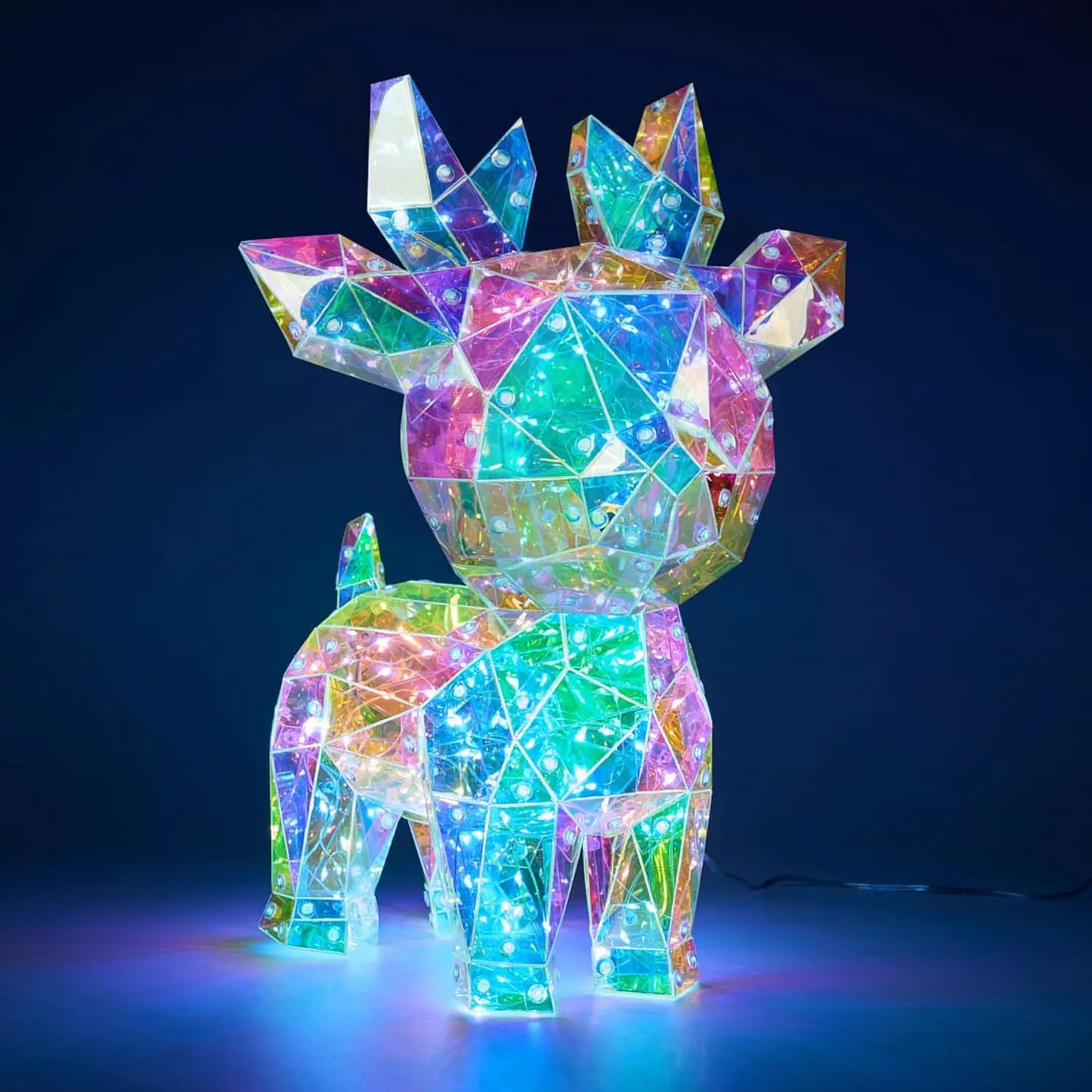 JOYFY 15 in Prismatic Iridescent Reindeer Light Decorations Prismatic Christmas150 LED Lights for Christmas Eve Night Décor