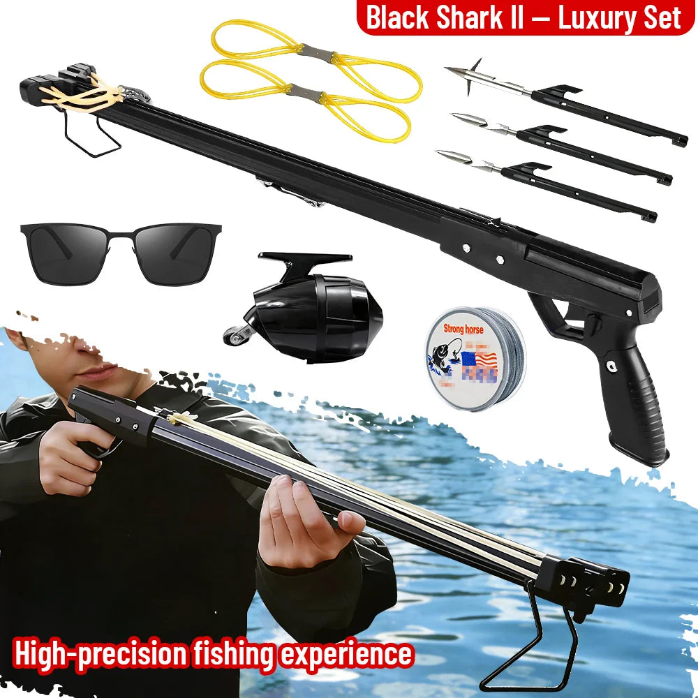 Fishing Slingshot Rod with Reel Long Distance Fishing Tool Portable Fishing Equipment Aluminum Outdoor Adult Fishing Device