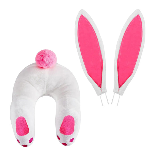 Bunny Butt and Ears Wreath Kit Fabric Artificial Wreath Supplies for Easter Holiday Front Door and Wall Decoration