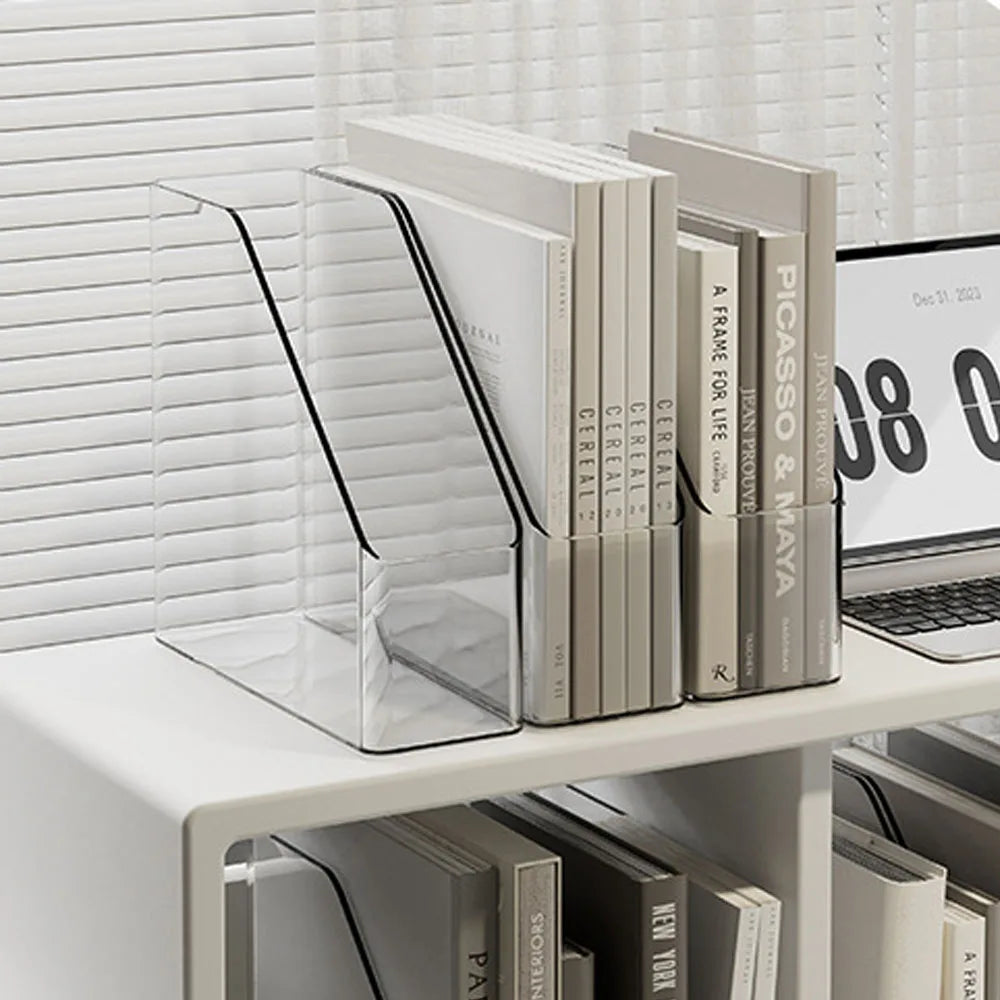 1/2pcs Desktop File Folder Book Magazine Holder Plastic Desk Document Paper Organizer Vertical Storage Rack Office Stand Shelf