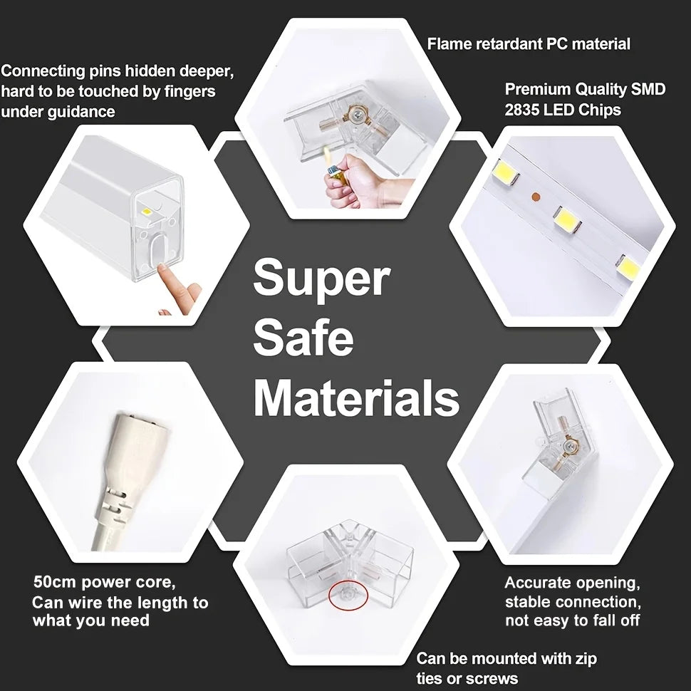 Hexagon LED Garage Light 6500K Honeycomb Ceiling LED Tube Lighting for Car Detailing Shop Light for Barbershop Gym Car Wash Room