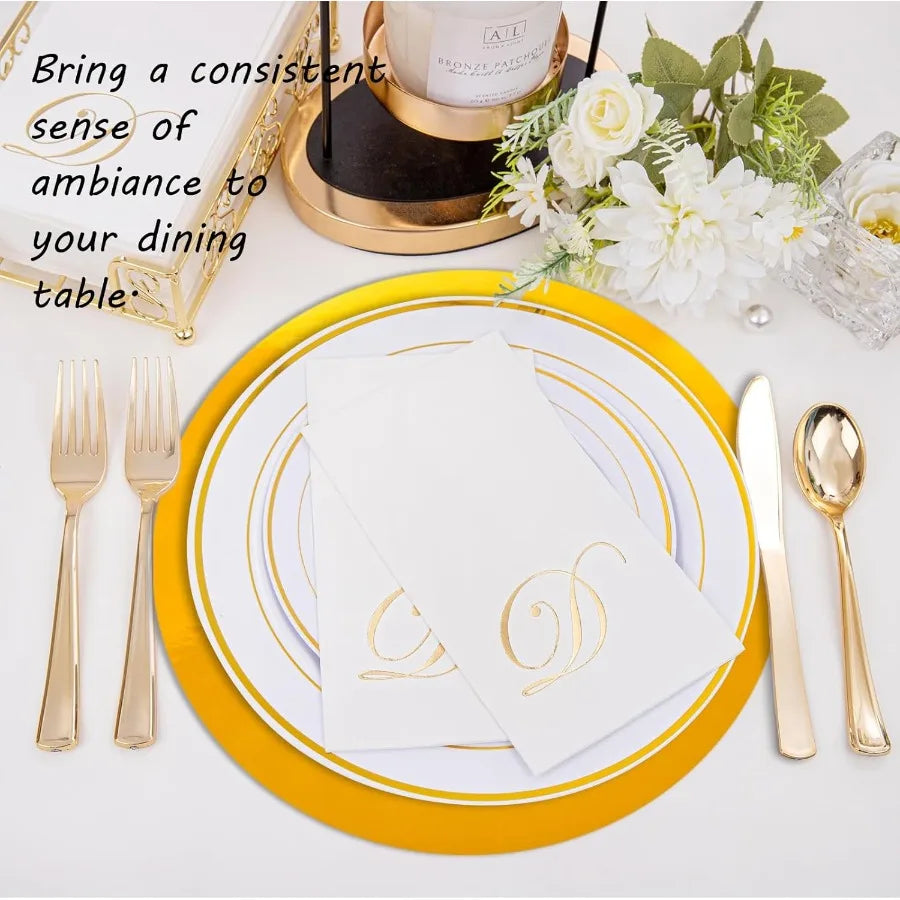 15 Pcs Gold Paper Placemats 13'' Disposable Placemats for Dining Table Heavyweight Sparkle Decorative Round Place Mats for Birt