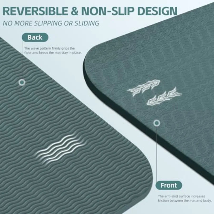 PAIDU Large Yoga Mat 72 x 36 x 2/510MM Thick Non-Slip Exercise Mat SGS-Certified POE Material Ideal for Home Gym Yoga Pilates F