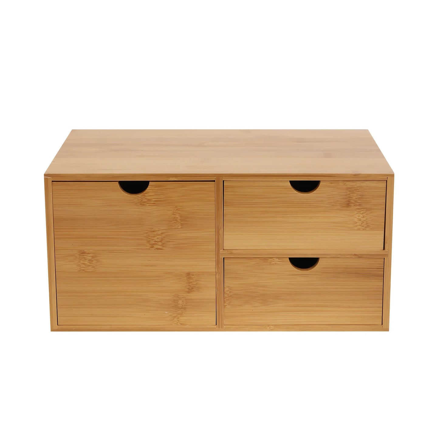 Bamboo Desk Organizer, 3 Drawers, Eco-Friendly Material, Stylish Storage for Office Supplies, Perfect for Desktop Organization